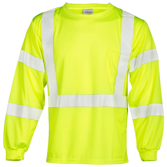 Yellow Lime Safety Shirt - Kishigo - Reflective Material