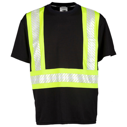 Black Safety Shirts - Kishigo - Enhanced Visibility T - Quality Fabric