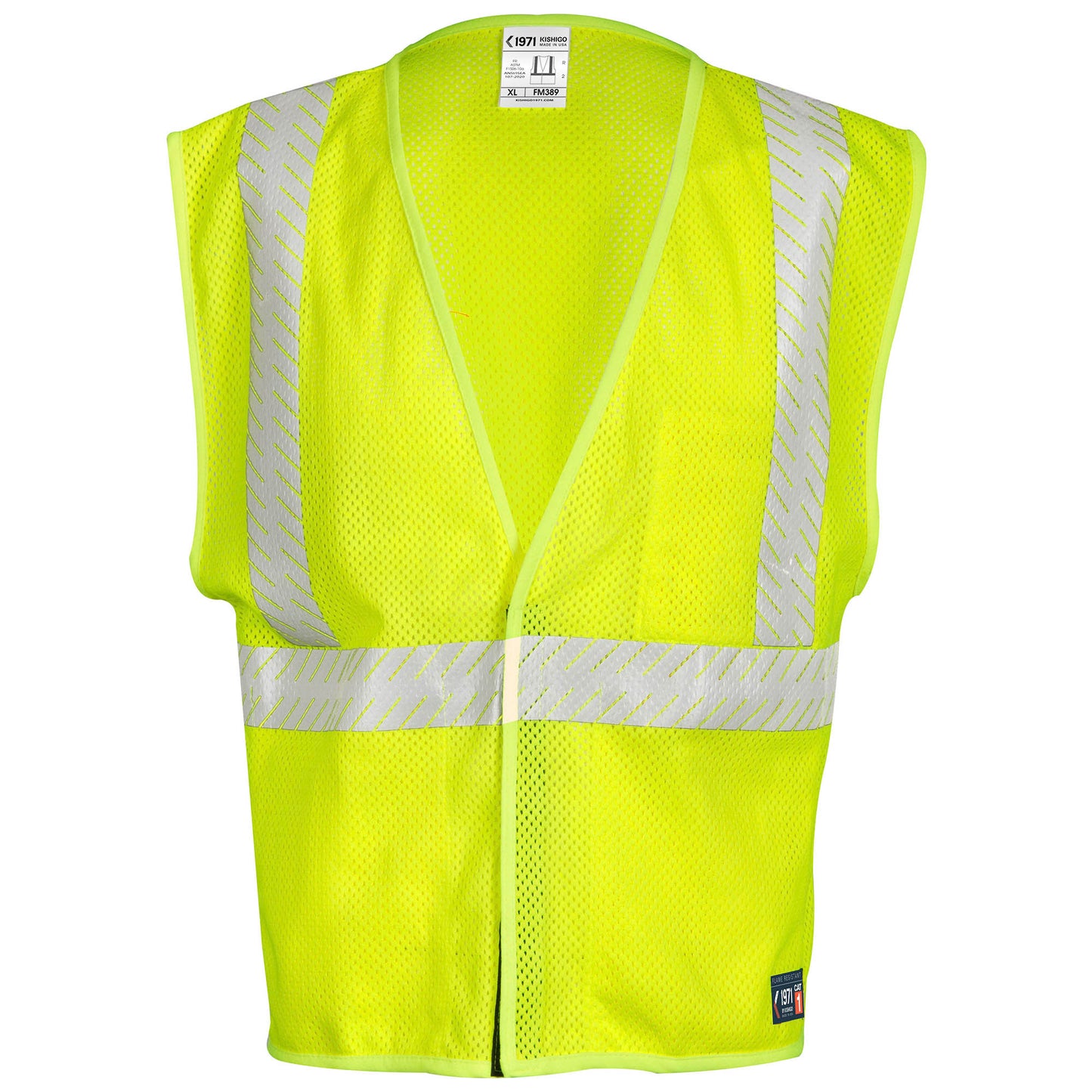 Yellow/Lime Safety Vest - Kishigo - Breathable Mesh Fr
