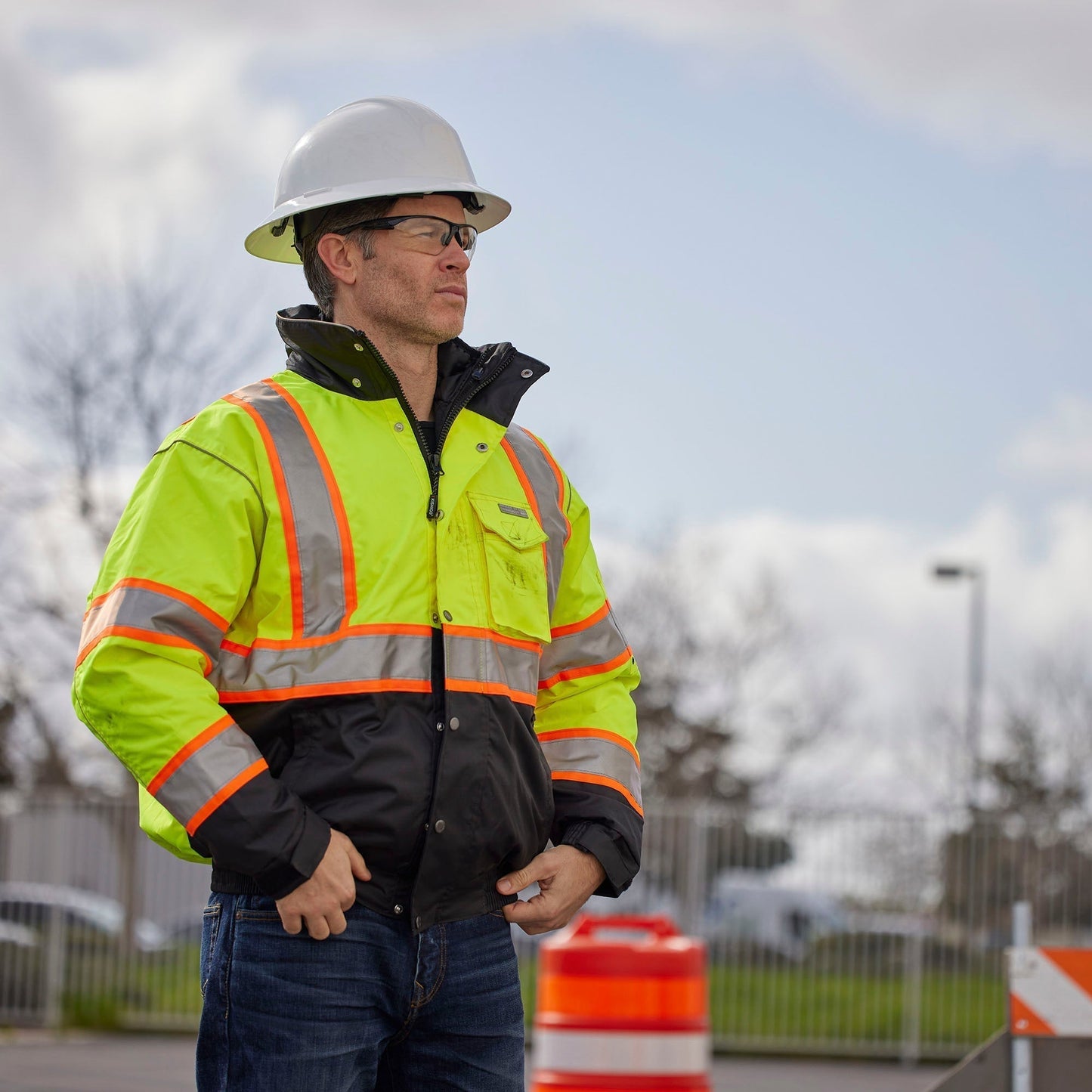 Yellow/Lime Safety Jacket - Kishigo - Waterproof Design