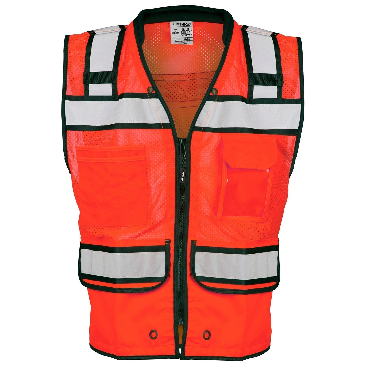 Fluorescent Red Safety Vest - Kishigo - Mesh Reflective