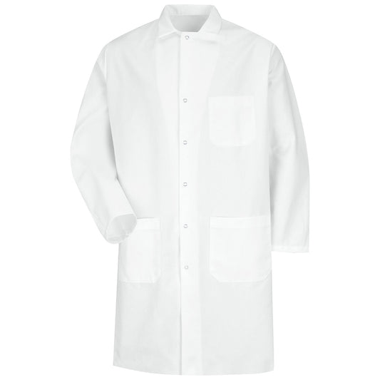 White Butcher Coat - Red Kap - Gripper Front Design