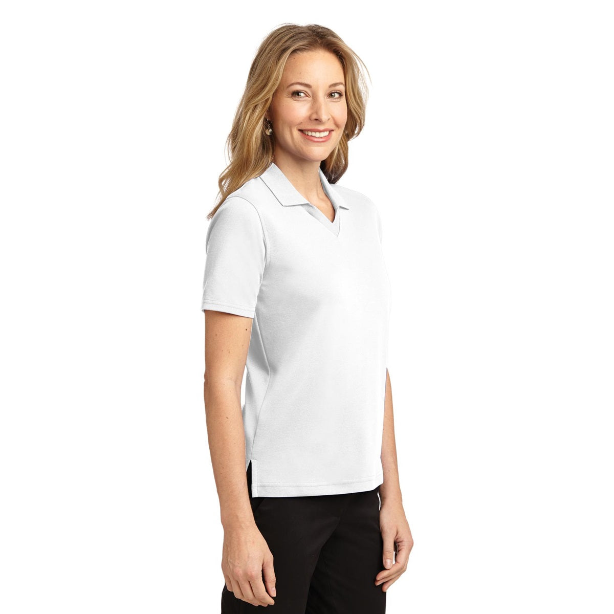 White Polo Shirt - Port Authority - Comfortable Fabric