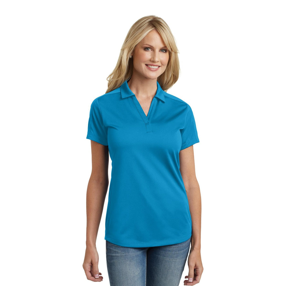 Black Polo Shirt - Port Authority - Stylish Jacquard