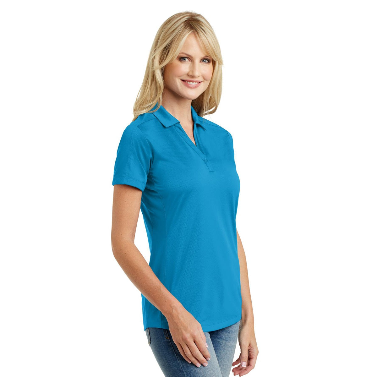 Black Polo Shirt - Port Authority - Stylish Jacquard