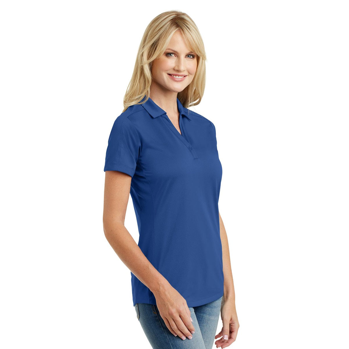 Black Polo Shirt - Port Authority - Stylish Jacquard