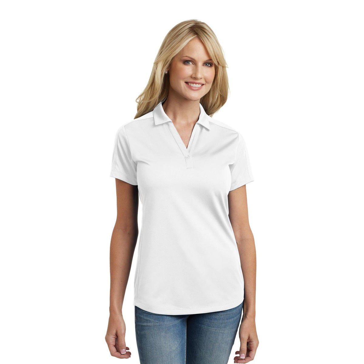 Black Polo Shirt - Port Authority - Stylish Jacquard
