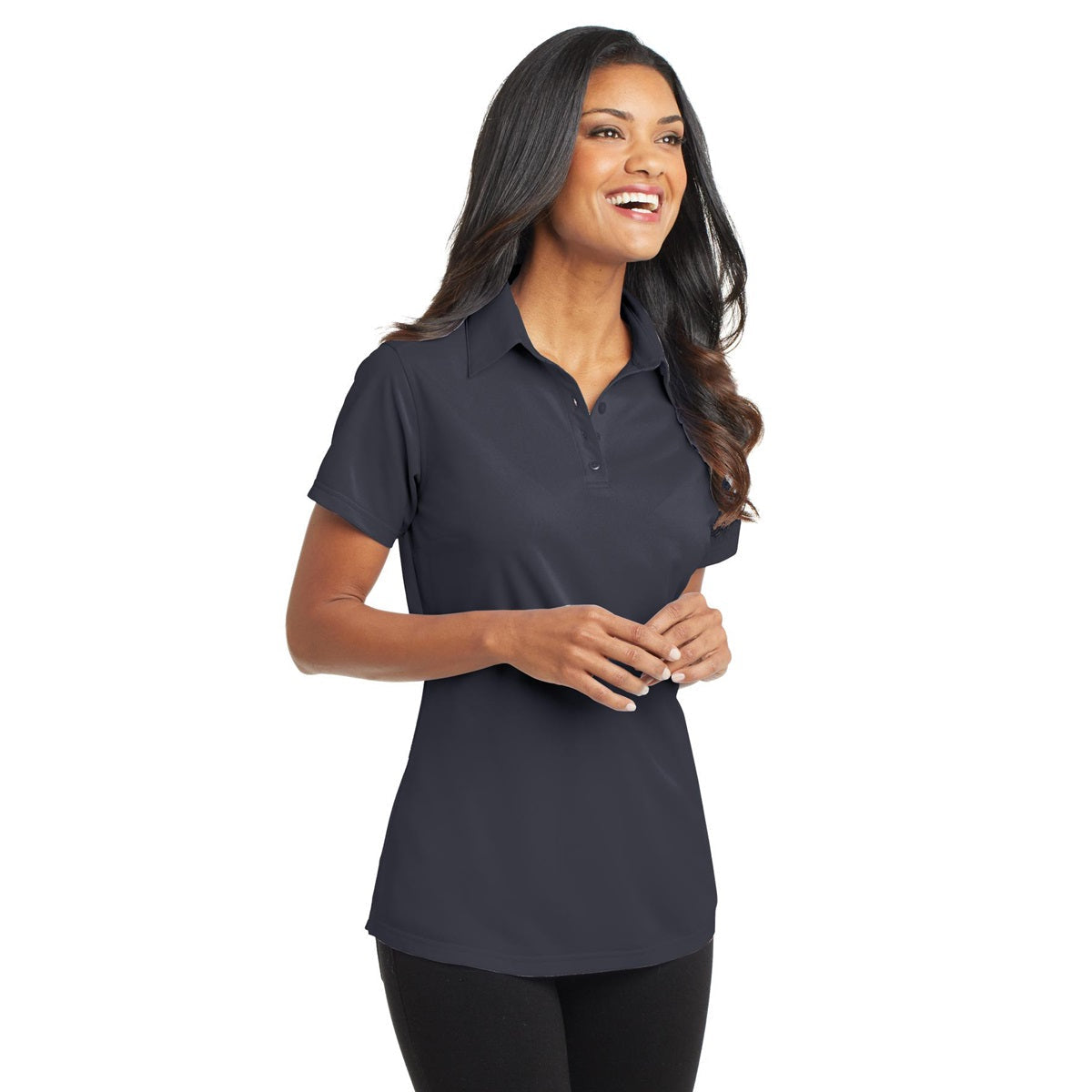 Battleship Grey Polo - Port Authority - Moisture Wicking