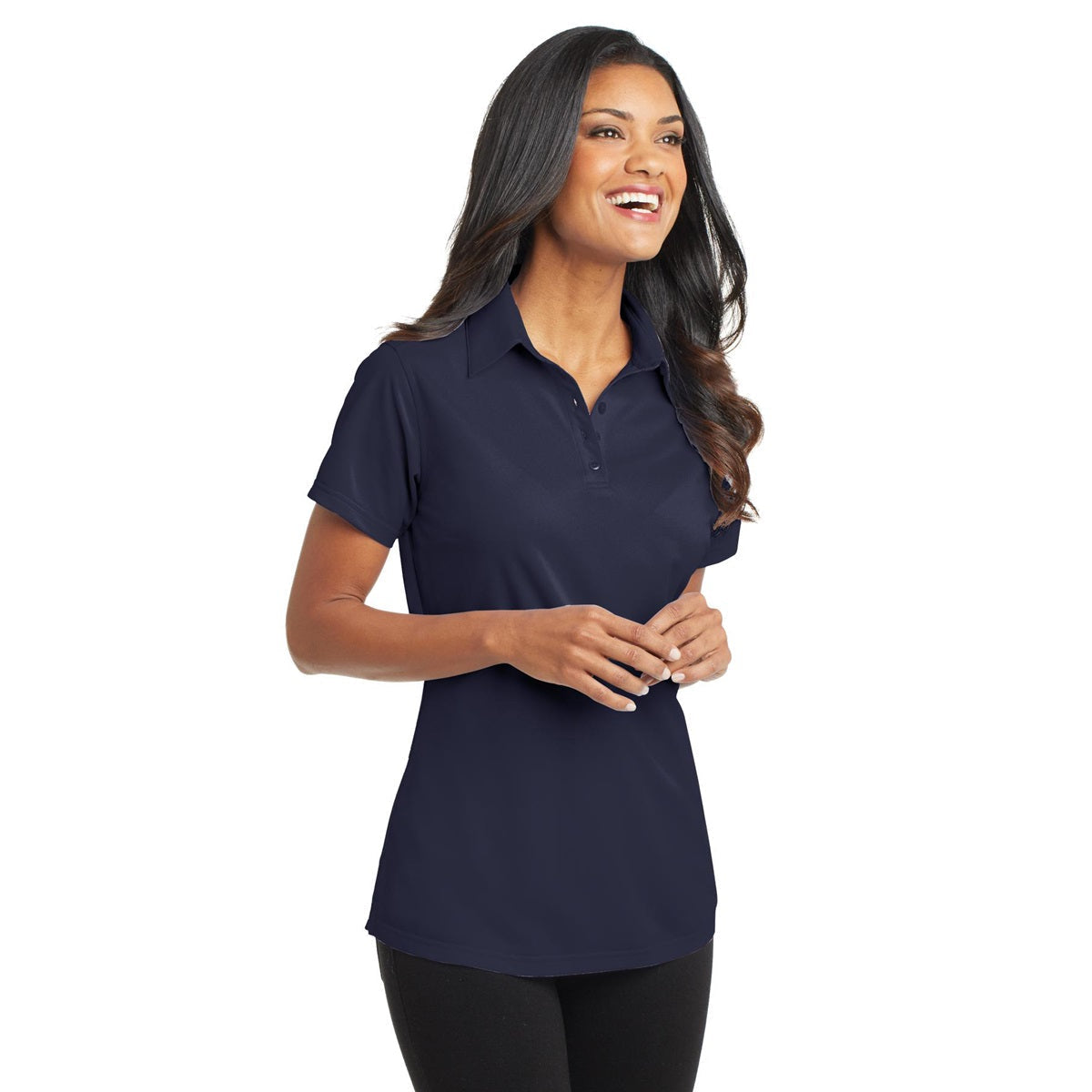 Battleship Grey Polo - Port Authority - Moisture Wicking