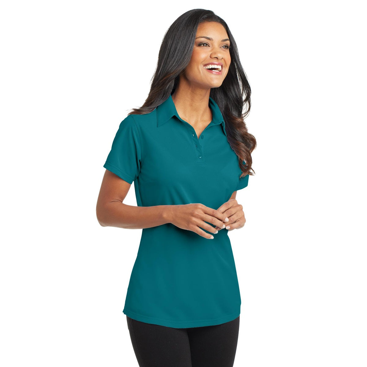 Battleship Grey Polo - Port Authority - Moisture Wicking
