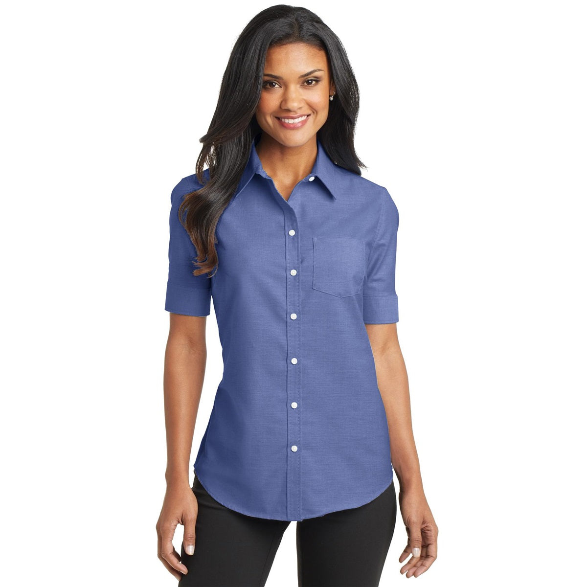 Black Button Up Shirt - Port Authority - Soft Fabric