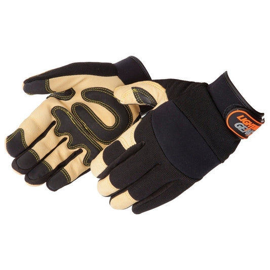 Tan/Black Performance Gloves - Liberty Safety - Grain Pigskin