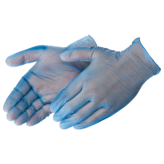 Blue/Clear Disposable Gloves - Liberty Safety - Durable Vinyl