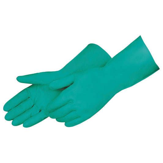 11 Mil Rubber Gloves - Liberty Safety - Nitrile Green