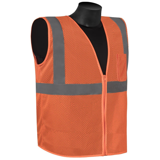 Orange Safety Vests - Liberty Safety - Mesh Reflective