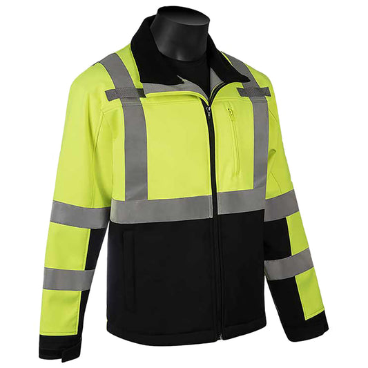 Yellow Lime Safety Jacket - Liberty Safety - Waterproof Softshell