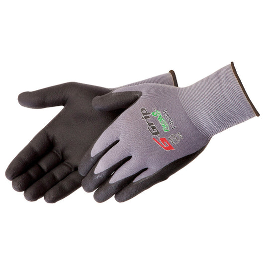 Gray/Black String Knit Gloves - Liberty Safety - Durable Grip