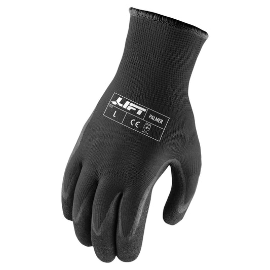 Black String Knit Gloves - LIFT Safety - Eco-Friendly Grip