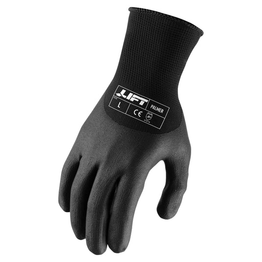 Black String Knit Gloves - LIFT Safety - Microfoam Grip