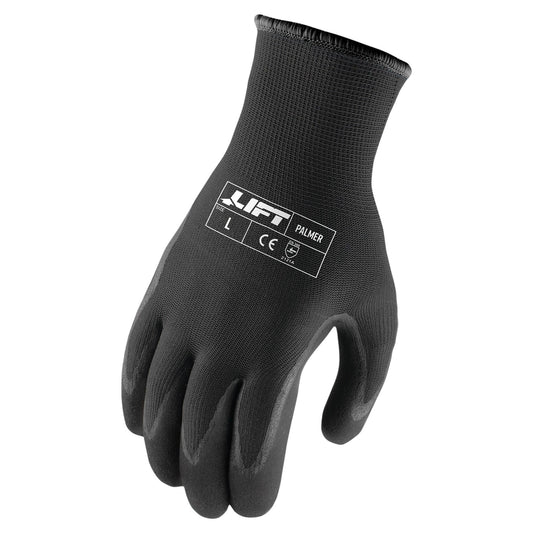 Black String Knit Gloves - LIFT Safety - Durable Grip