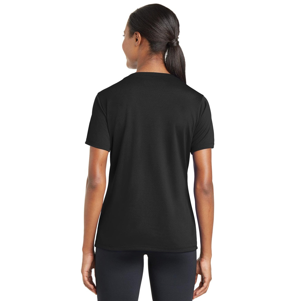 Black V-Neck Tee - Sport-Tek - Stylish Polyester Blend