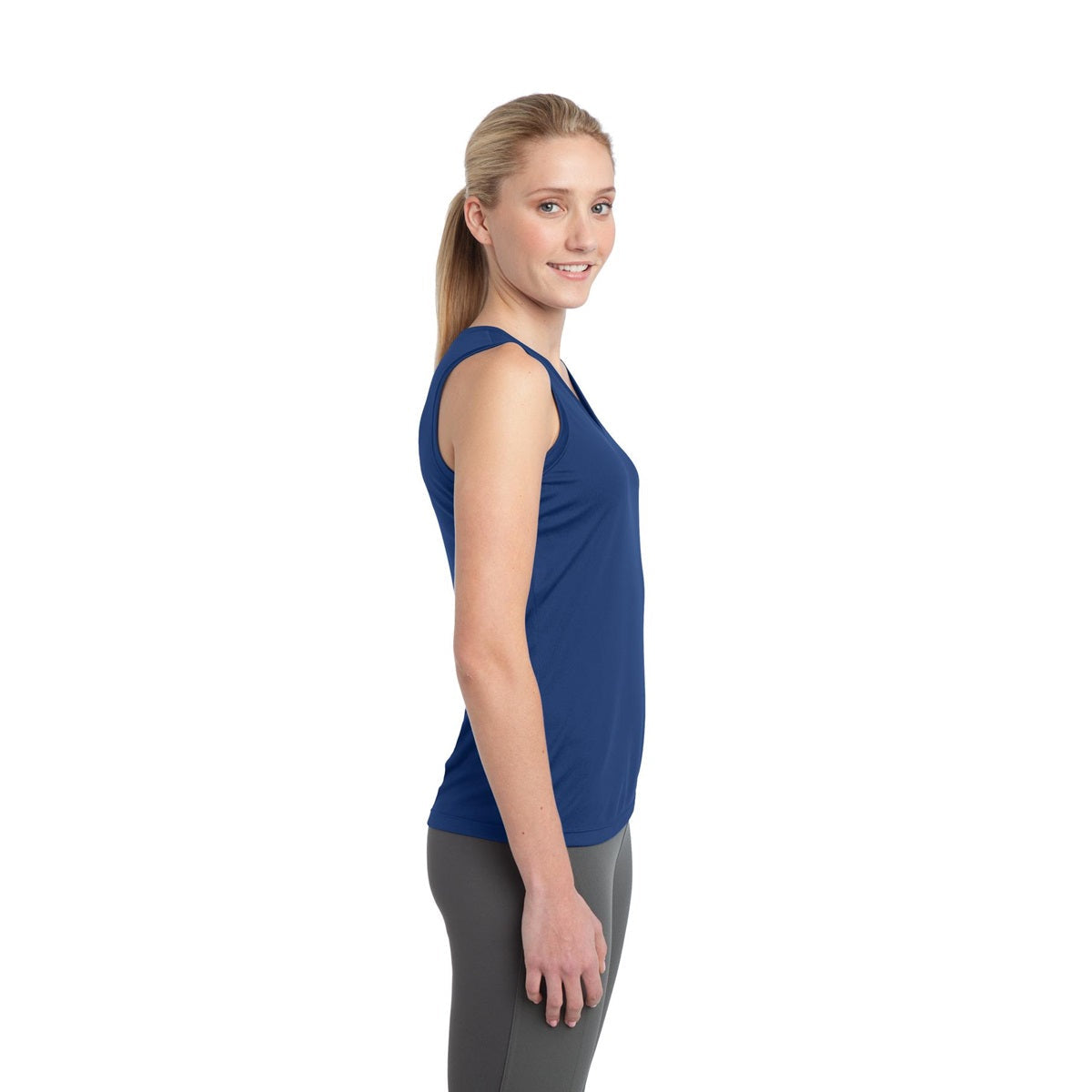 Black T-Shirts - Sport-Tek - Sleeveless V-Neck Tee - Comfortable Fit