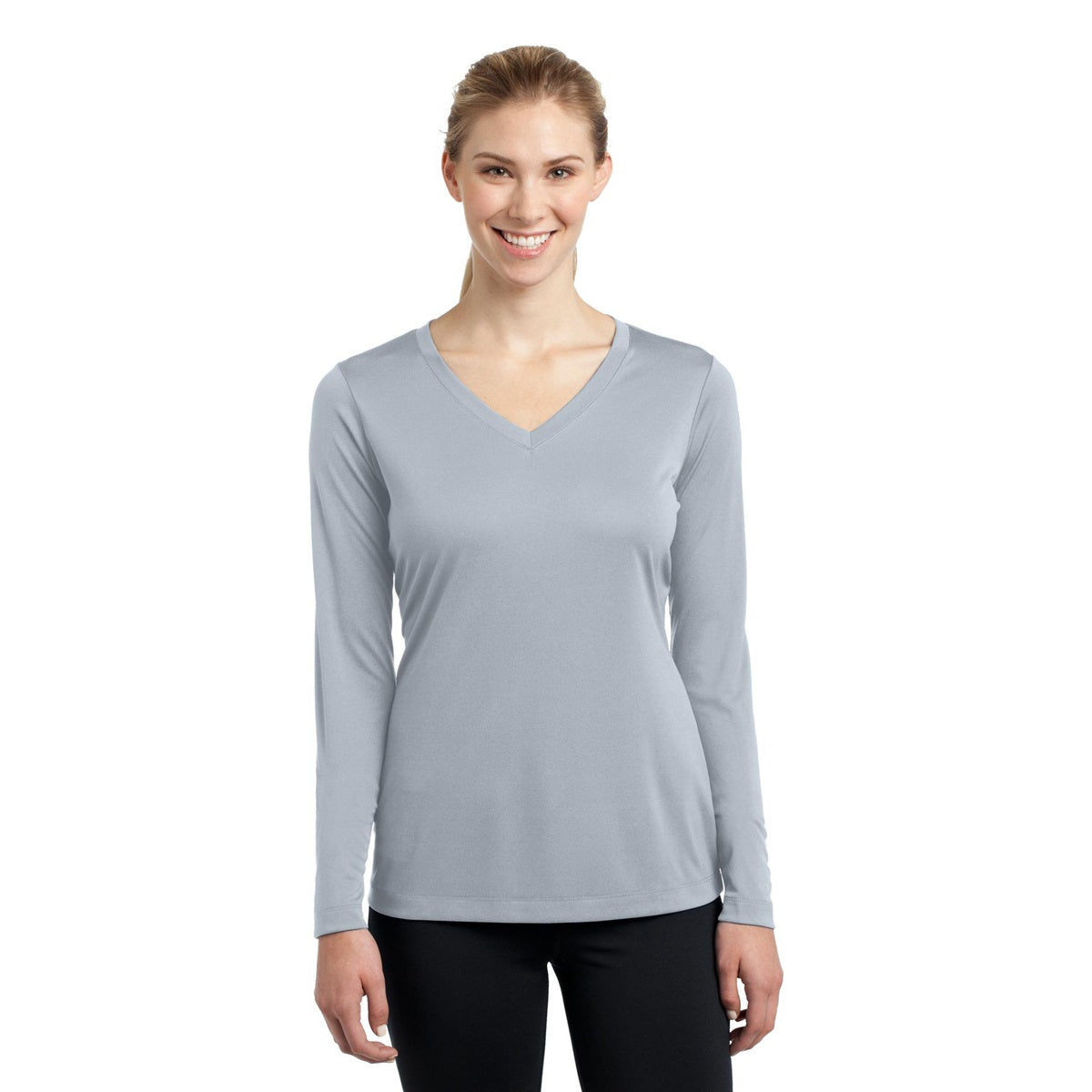 Forest Green T-Shirt - Sport-Tek - Long Sleeve V-Neck