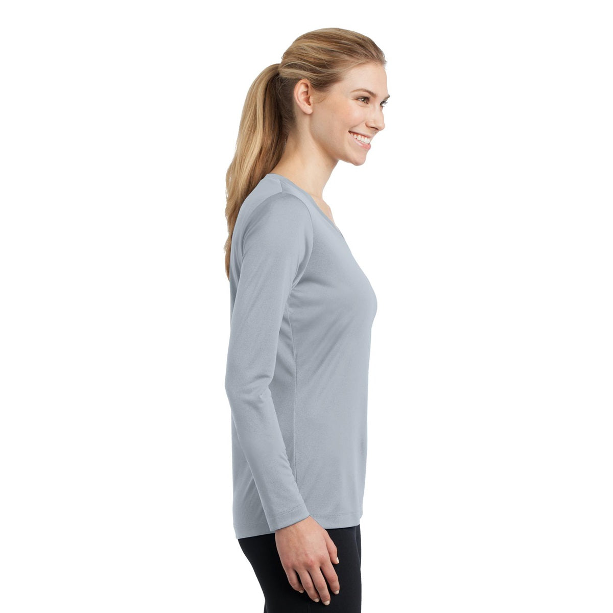 Forest Green T-Shirt - Sport-Tek - Long Sleeve V-Neck