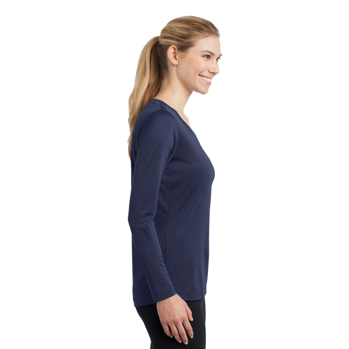 Forest Green T-Shirt - Sport-Tek - Long Sleeve V-Neck