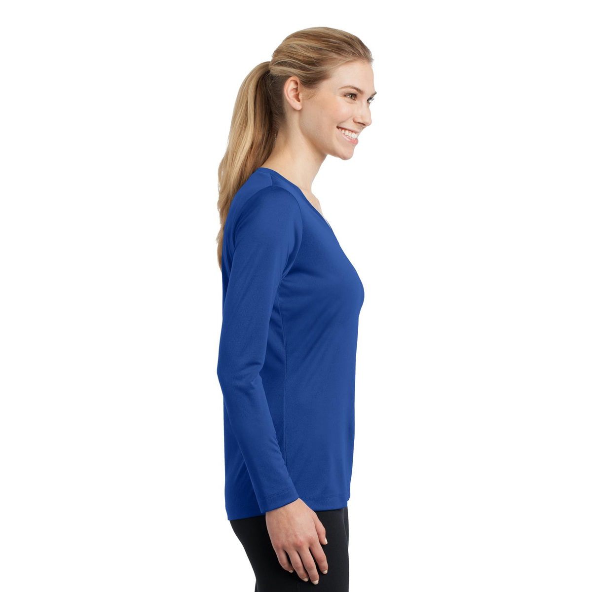 Forest Green T-Shirt - Sport-Tek - Long Sleeve V-Neck