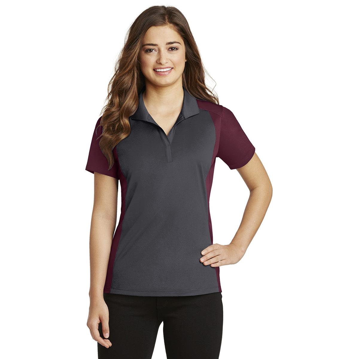 Iron Grey Polo Shirt - Sport-Tek - Colorblock Design