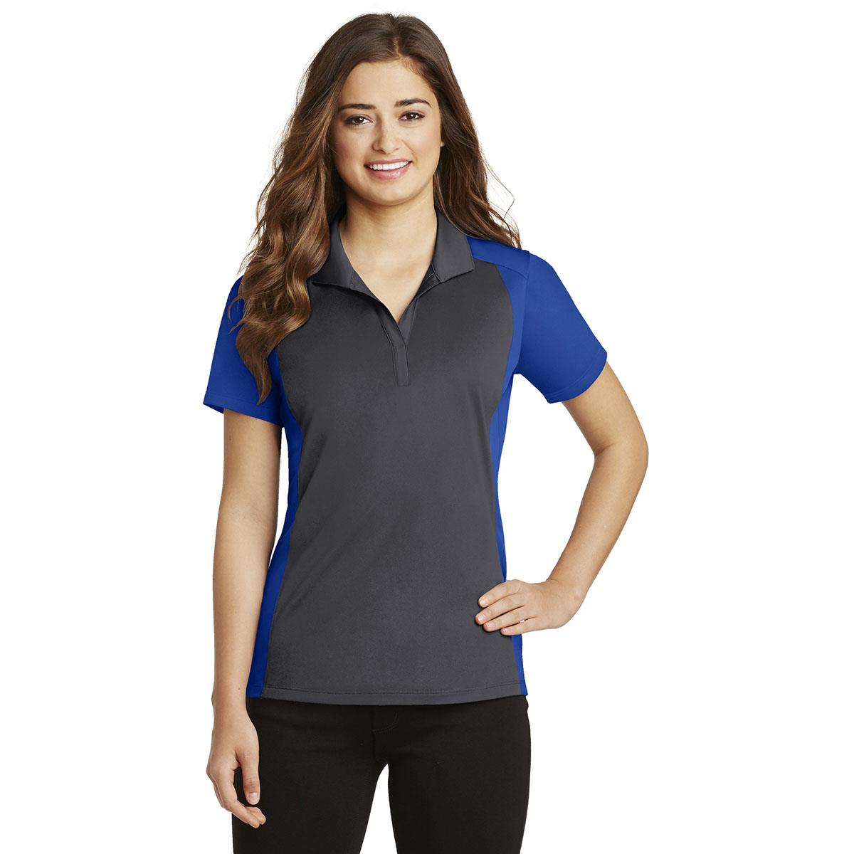 Iron Grey Polo Shirt - Sport-Tek - Colorblock Design