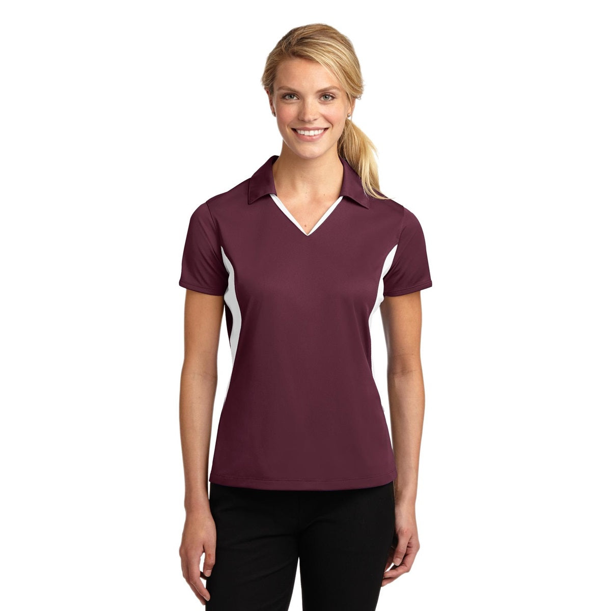 Black/White Polo Shirts - Sport-Tek - Snag-Resistant
