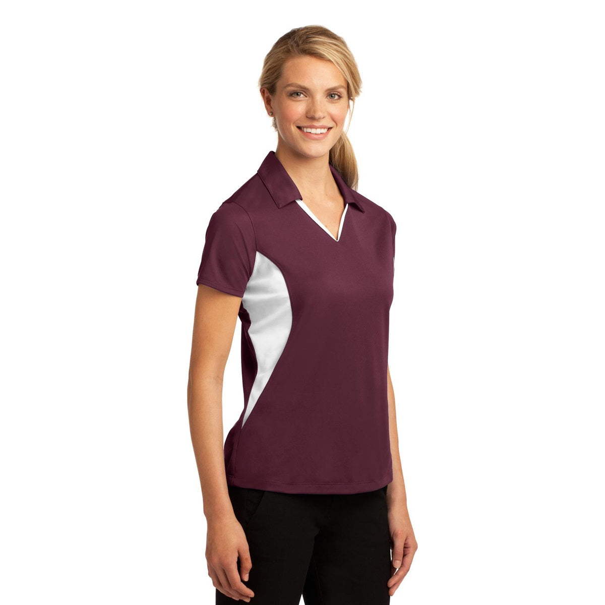 Black/White Polo Shirts - Sport-Tek - Snag-Resistant