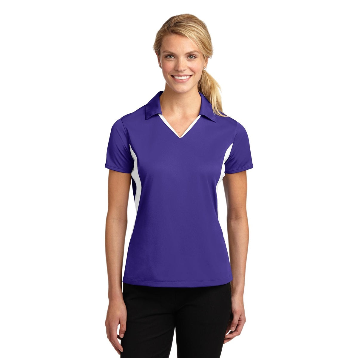Black/White Polo Shirts - Sport-Tek - Snag-Resistant
