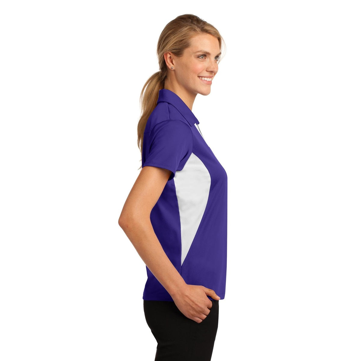 Black/White Polo Shirts - Sport-Tek - Snag-Resistant