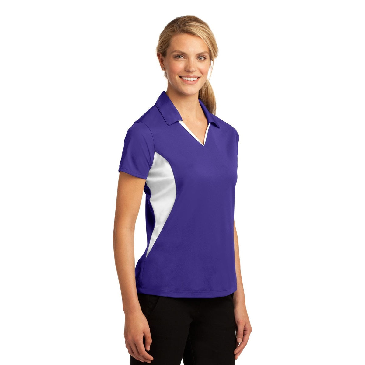 Black/White Polo Shirts - Sport-Tek - Snag-Resistant
