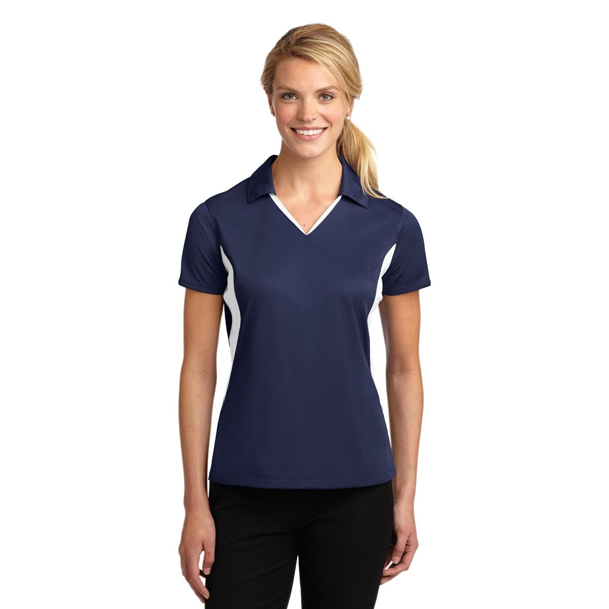 Black/White Polo Shirts - Sport-Tek - Snag-Resistant