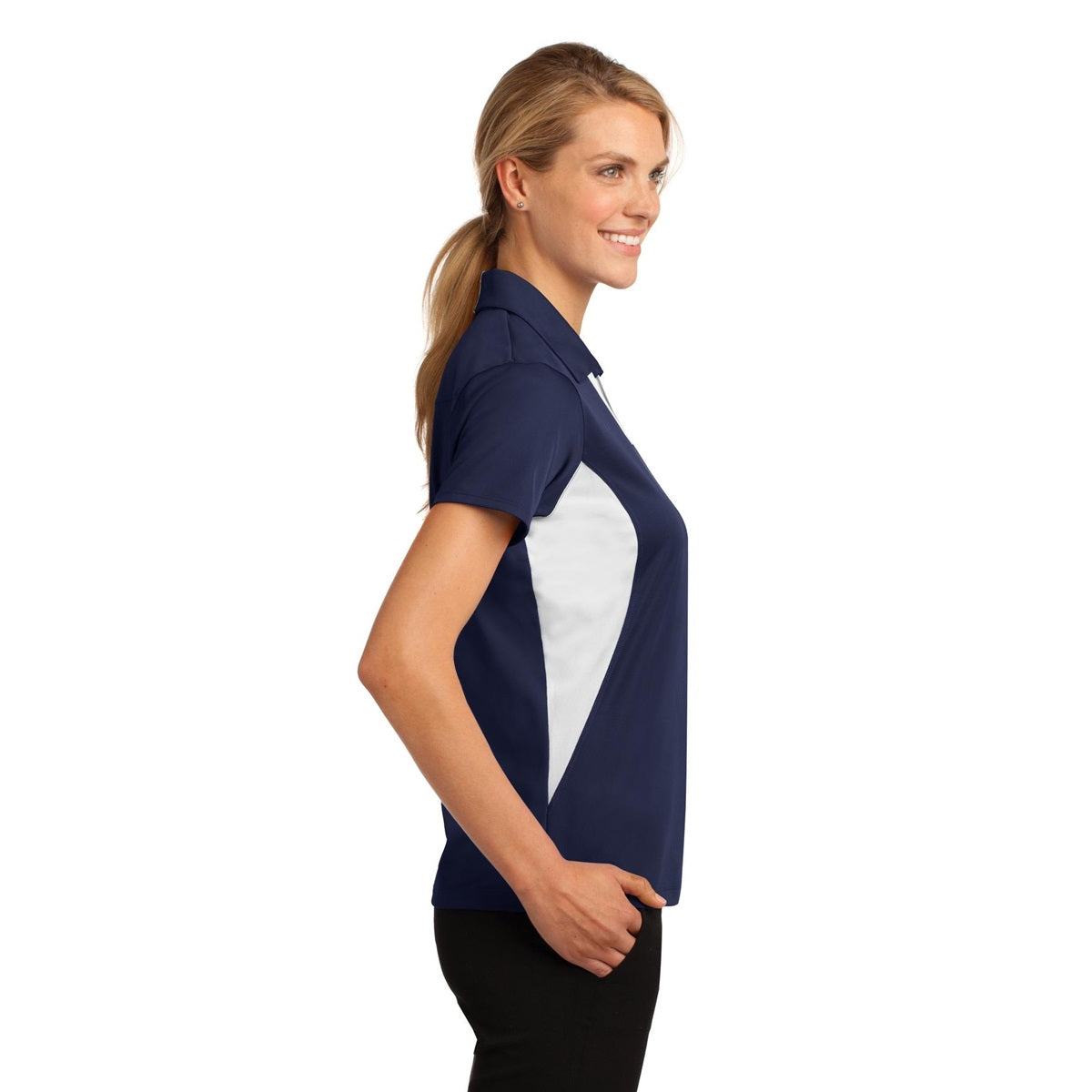 Black/White Polo Shirts - Sport-Tek - Snag-Resistant