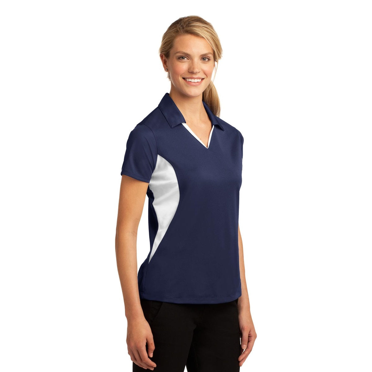 Black/White Polo Shirts - Sport-Tek - Snag-Resistant