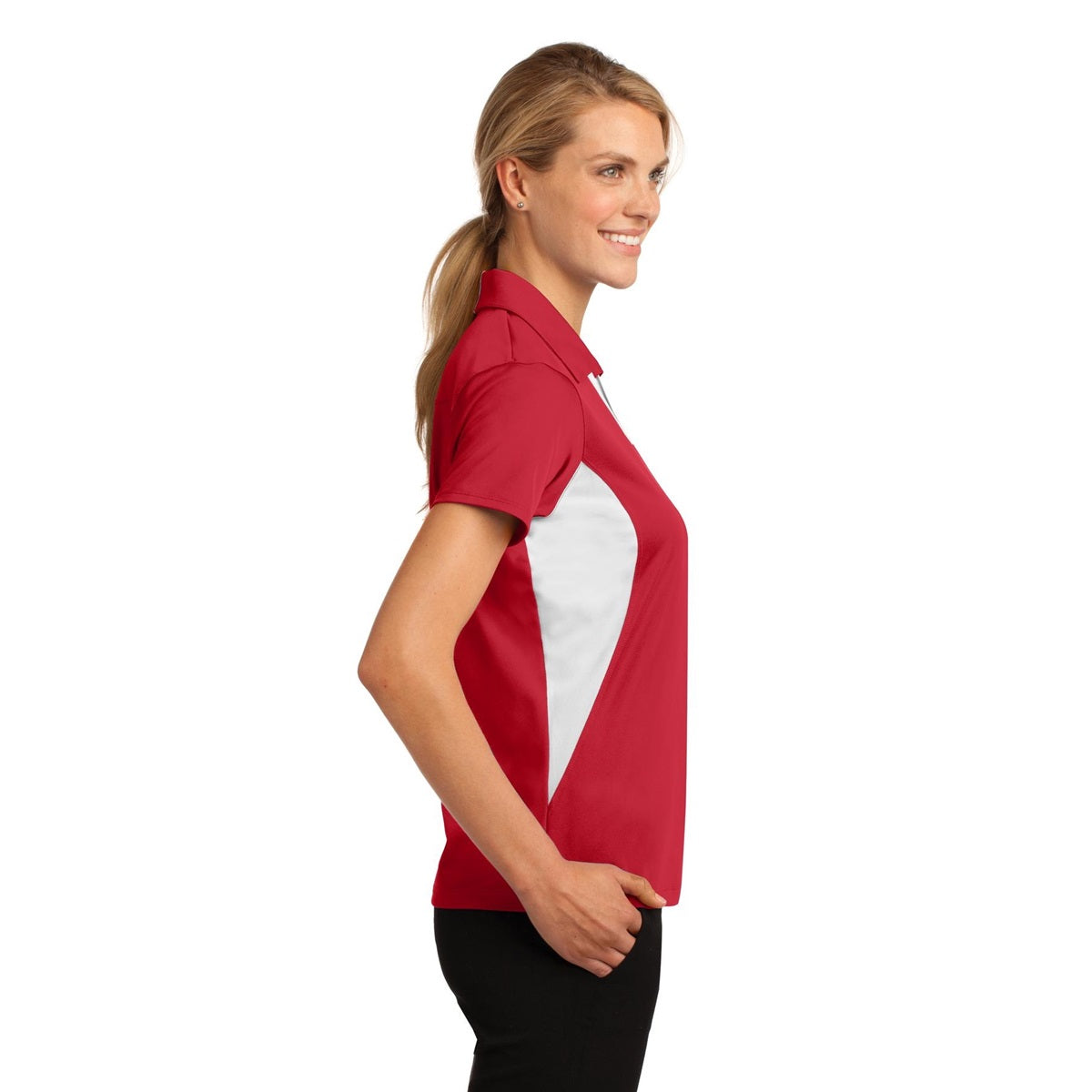 Black/White Polo Shirts - Sport-Tek - Snag-Resistant
