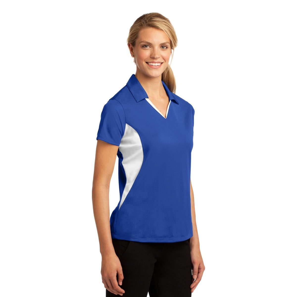 Black/White Polo Shirts - Sport-Tek - Snag-Resistant