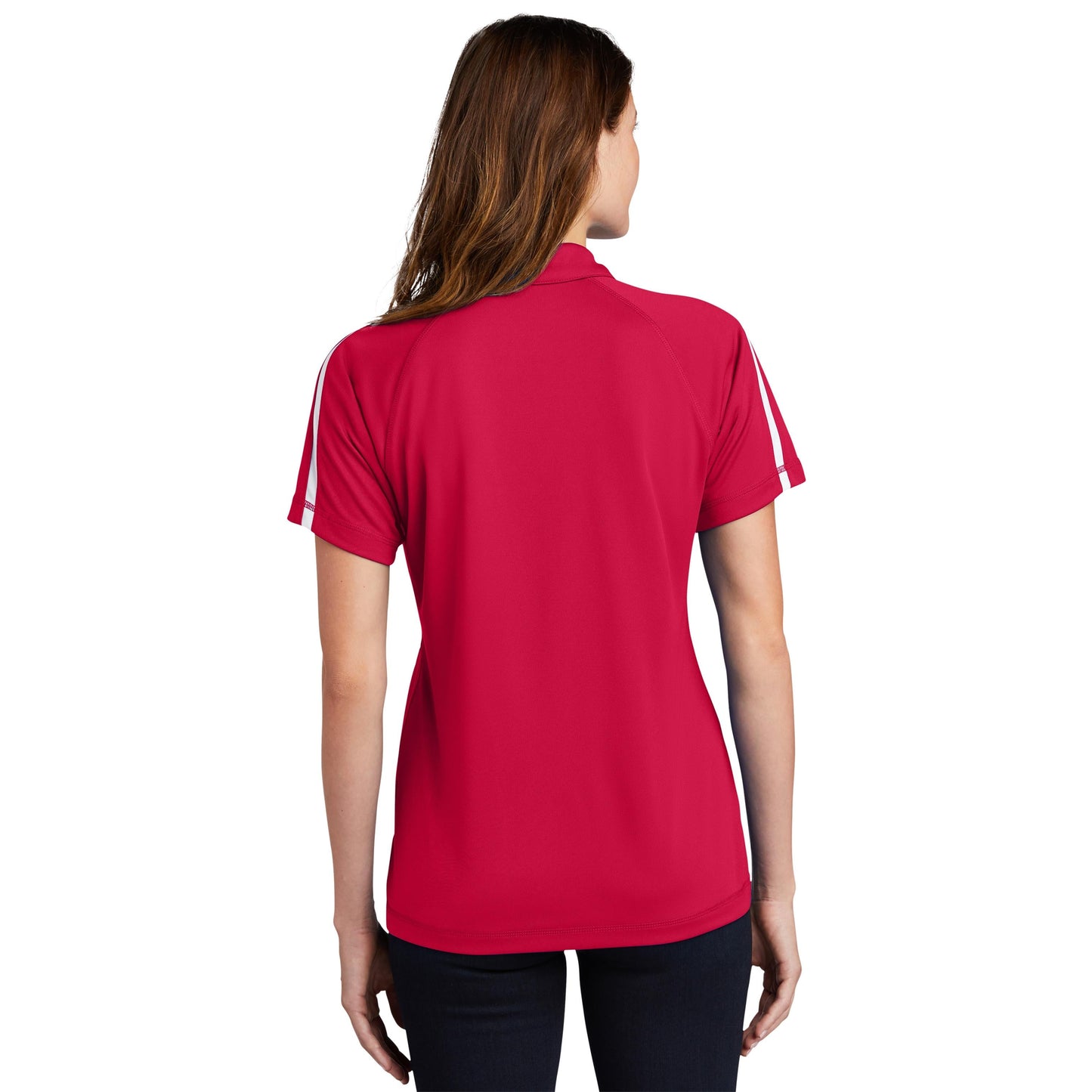 Black/Red Polo - Sport-Tek - Colorblock Micro-Mesh