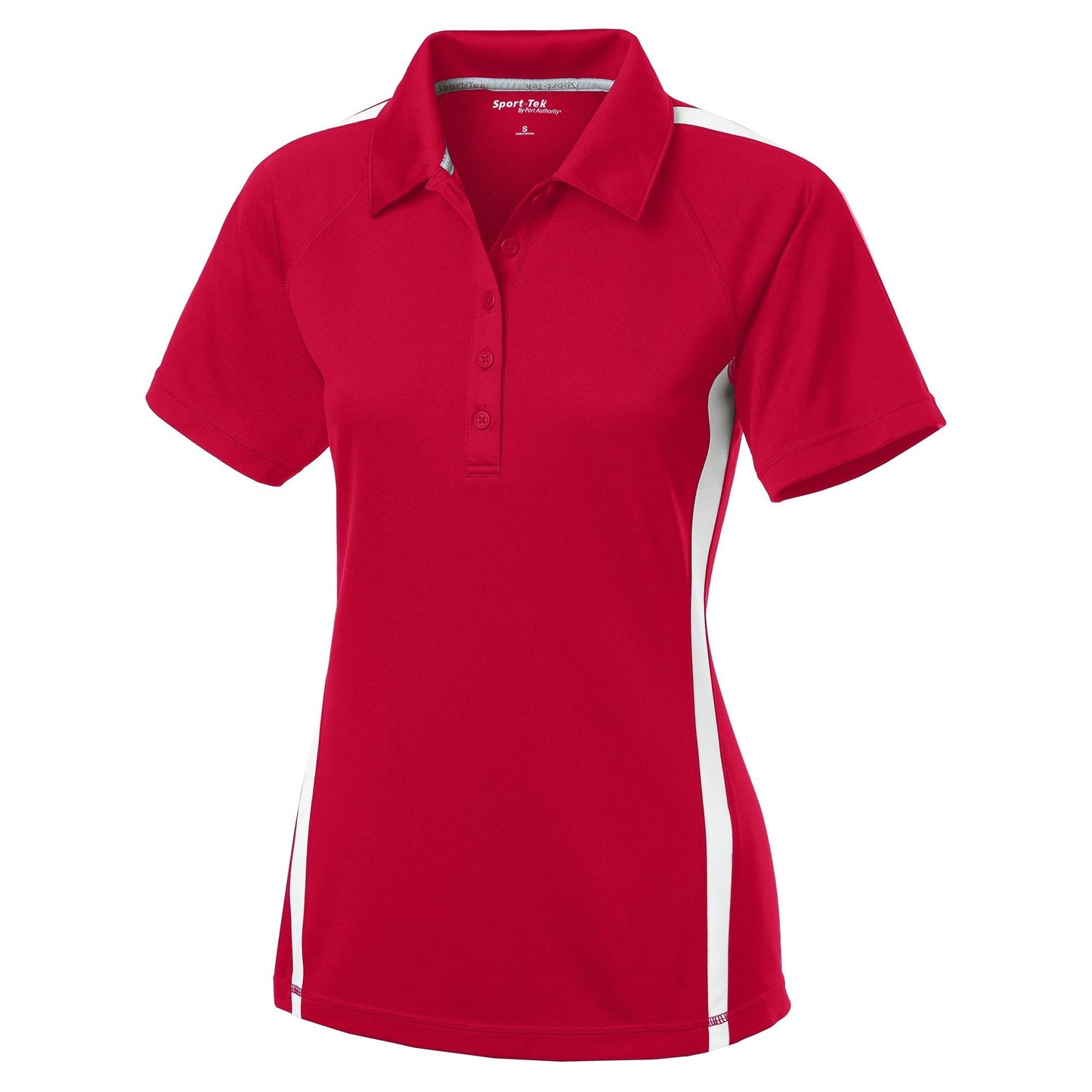 Black/Red Polo - Sport-Tek - Colorblock Micro-Mesh