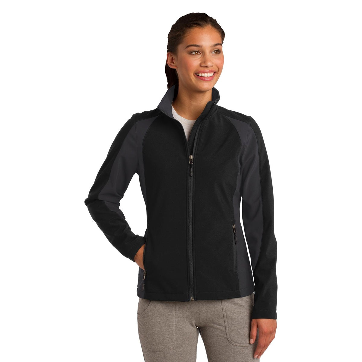 Black/True Red Jacket - Sport-Tek - Stylish Design - Colorblock