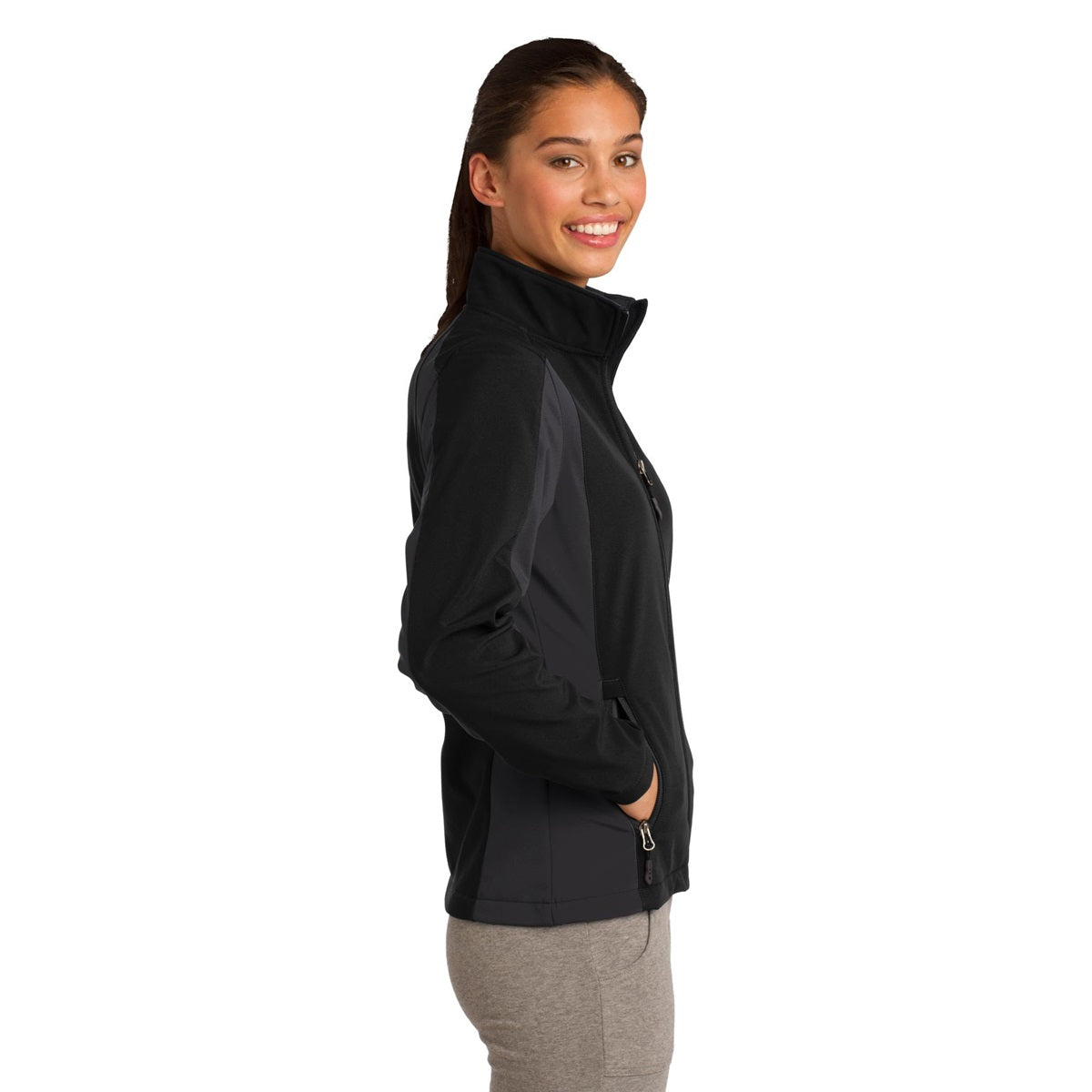 Black/True Red Jacket - Sport-Tek - Stylish Design - Colorblock