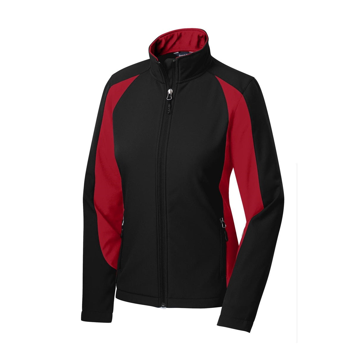 Black/True Red Jacket - Sport-Tek - Stylish Design - Colorblock