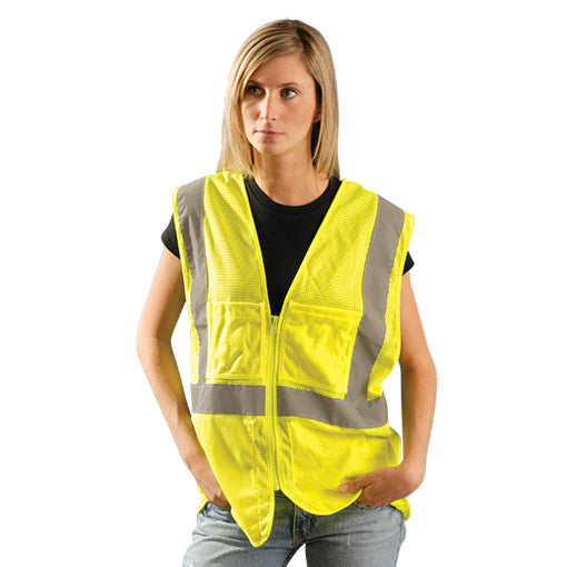 Yellow/Lime Safety Vest - OccuNomix - Reflective Design