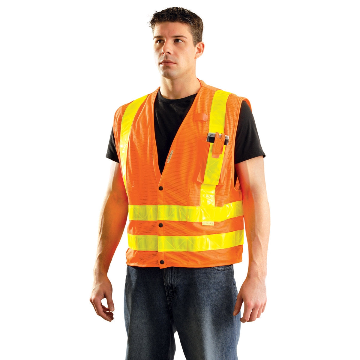 Orange Safety Vest - OccuNomix - Reflective Mesh
