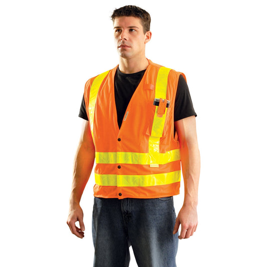Orange Safety Vest - OccuNomix - Reflective Mesh
